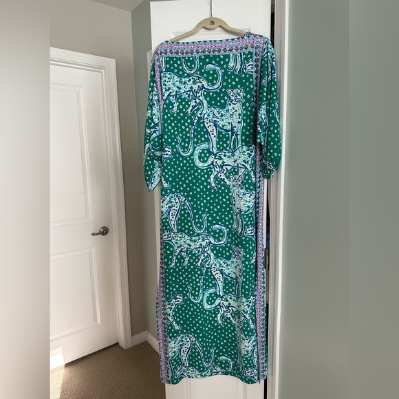 Lilly Pulitzer Green Leopard Print Maxi Dress - Picture 2 of 2